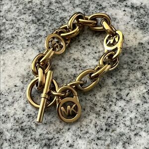 Michael Kors Gold Link Bracelet with MK Charms